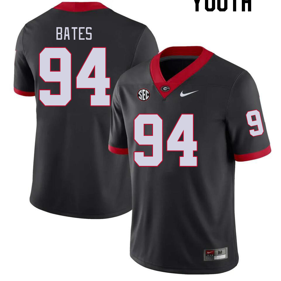 Youth #94 Henry Bates Georgia Bulldogs College Football Jerseys Stitched-Black - Click Image to Close